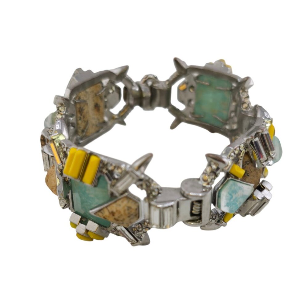 Blingy Rhinestone And Glass Bangle Bracelet (A9094)